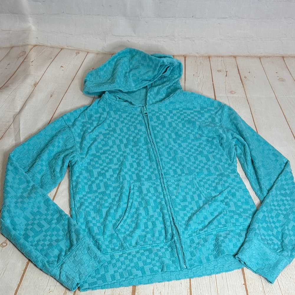 SO Teal Checkered Hoodie